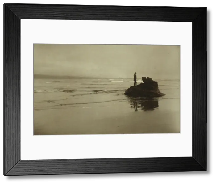 Framed Print : Looking seaward, 1889. Creator: Myra Albert Wiggins Framed Print : Looking seaward, 1889. Creator: Myra Albert Wiggins