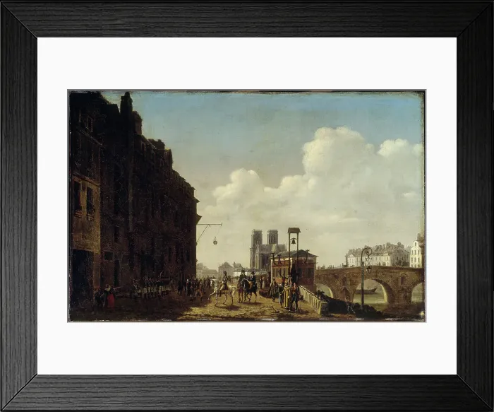 Framed Print : The emperor visiting the hall of wines and brandy. (Paris wine hall), 1811. Creator: Etienne Bouhot