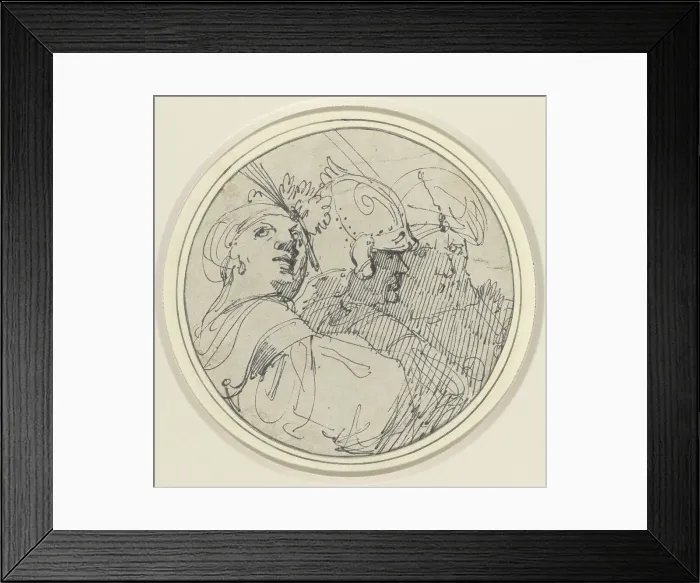 Framed Print : Three Oriental Heads, 1770 / 1775. Creator: John Hamilton Mortimer