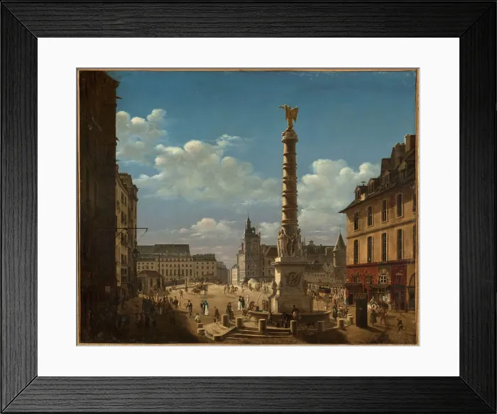 Framed Print : The square and fountain of Chatelet, 1810. Creator: Etienne Bouhot Framed Print : The square and fountain of Chatelet, 1810. Creator: Etienne Bouhot