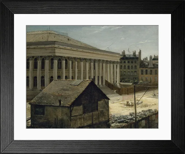 Framed Print : The Stock Exchange under construction, c1820. Creator: Etienne Bouhot Framed Print : The Stock Exchange under construction, c1820. Creator: Etienne Bouhot