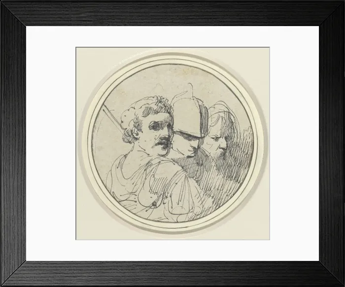 Framed Print : Three Oriental Heads, 1770 / 1775. Creator: John Hamilton Mortimer Framed Print : Three Oriental Heads, 1770 / 1775. Creator: John Hamilton Mortimer