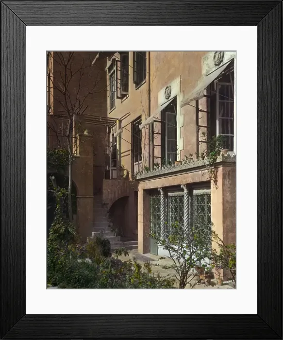 Framed Print : Charlotte Hunnewell Sorchan house, Turtle Bay Gardens, 228 East 49th Street, New York, 1920. Creator: Frances Benjamin Johnston Framed Print : Charlotte Hunnewell Sorchan house, Turtle Bay Gardens, 228 East 49th Street, New York, 1920. Creator: Frances Benjamin Johnston