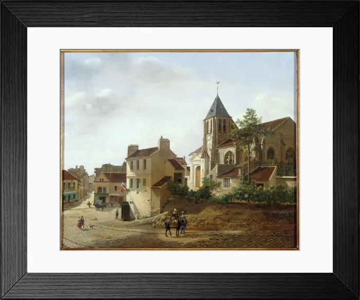 Framed Print : View of Saint-Germain-de-Charonne church, c1836. Creator: Etienne Bouhot Framed Print : View of Saint-Germain-de-Charonne church, c1836. Creator: Etienne Bouhot