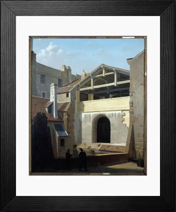 Framed Print : View of the thermal baths of Cluny, taken from rue de la Harpe, c1835. Creator: Etienne Bouhot Framed Print : View of the thermal baths of Cluny, taken from rue de la Harpe, c1835. Creator: Etienne Bouhot