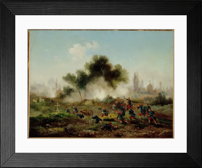 Framed Print : Assault on a cemetery by regular troops, May 1871, 1871. Creator: Gustave Boulanger Framed Print : Assault on a cemetery by regular troops, May 1871, 1871. Creator: Gustave Boulanger