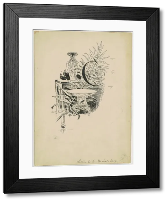 Framed Print : Cloisonné, 1890-1891. Creator: James Henry Moser Framed Print : Cloisonné, 1890-1891. Creator: James Henry Moser