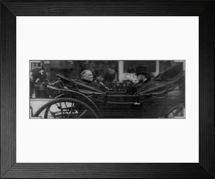 Framed Print : President McKinley riding in the procession, accompanied by Senator Hanna...c1901. Creator: Frederick Palmer Framed Print : President McKinley riding in the procession, accompanied by Senator Hanna...c1901. Creator: Frederick Palmer