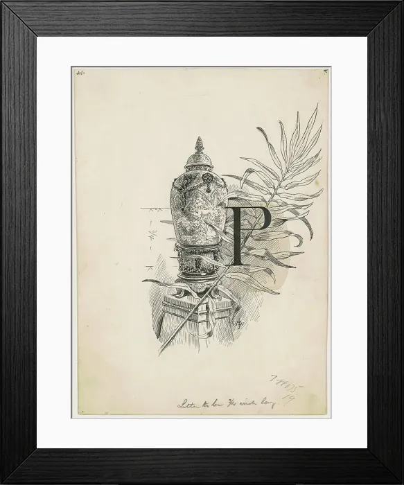Framed Print : Porcelains and Glass, 1890-1891. Creator: James Henry Moser Framed Print : Porcelains and Glass, 1890-1891. Creator: James Henry Moser