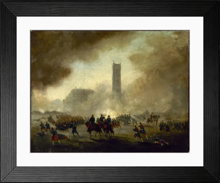 Framed Print : The Saint-Jacques tower, taken over by Versailles troops, c1871. Creator: Gustave Boulanger Framed Print : The Saint-Jacques tower, taken over by Versailles troops, c1871. Creator: Gustave Boulanger