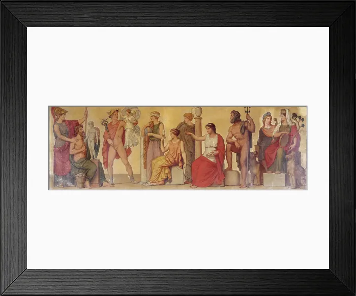 Framed Print : Prométhée modelant le premier homme, composition provenant de l'atrium de la maison... c1860. Creator: Sebastien-Melchior Cornu Framed Print : Prométhée modelant le premier homme, composition provenant de l'atrium de la maison... c1860. Creator: Sebastien-Melchior Cornu