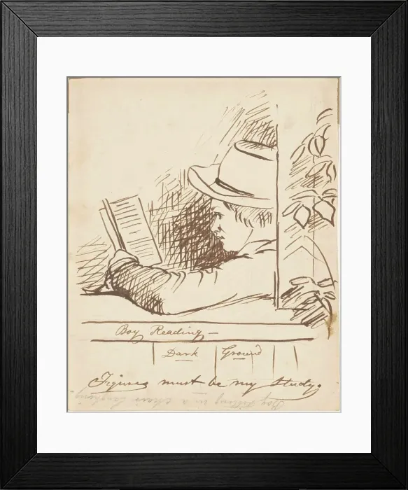 Framed Print : Boy Reading, c. 1850s. Creator: William Sidney Mount Framed Print : Boy Reading, c. 1850s. Creator: William Sidney Mount