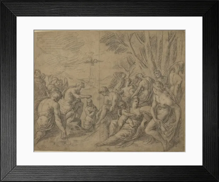 Framed Print : The Baptism of Christ, late 16th century. Creator: Unknown Framed Print : The Baptism of Christ, late 16th century. Creator: Unknown