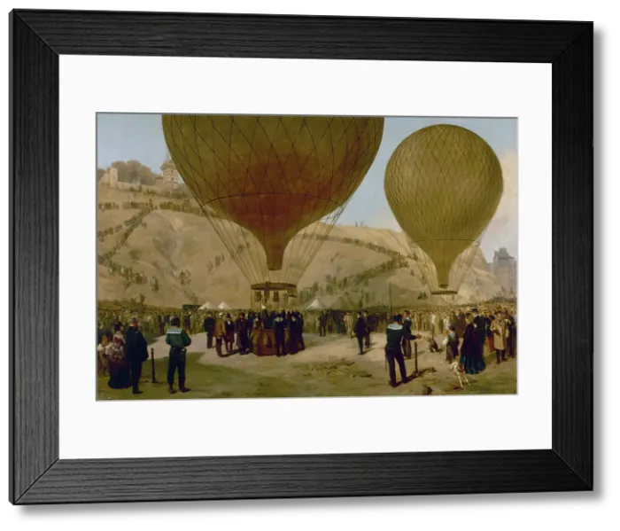 Framed Print : Départ de Léon Gambetta pour Tours sur le ballon l''Armand-Barbès, le 7 octobre 1870, à... c1871. Creators: Jules Didier, Jacques Guiaud. Départ de Léon Gambetta pour Tours sur le ballon Framed Print : Départ de Léon Gambetta pour Tours sur le ballon l''Armand-Barbès, le 7 octobre 1870, à... c1871. Creators: Jules Didier, Jacques Guiaud. Départ de Léon Gambetta pour Tours sur le ballon