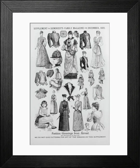 Framed Print : Fashion gleanings from abroad, 1889. Creator: Unknown Framed Print : Fashion gleanings from abroad, 1889. Creator: Unknown