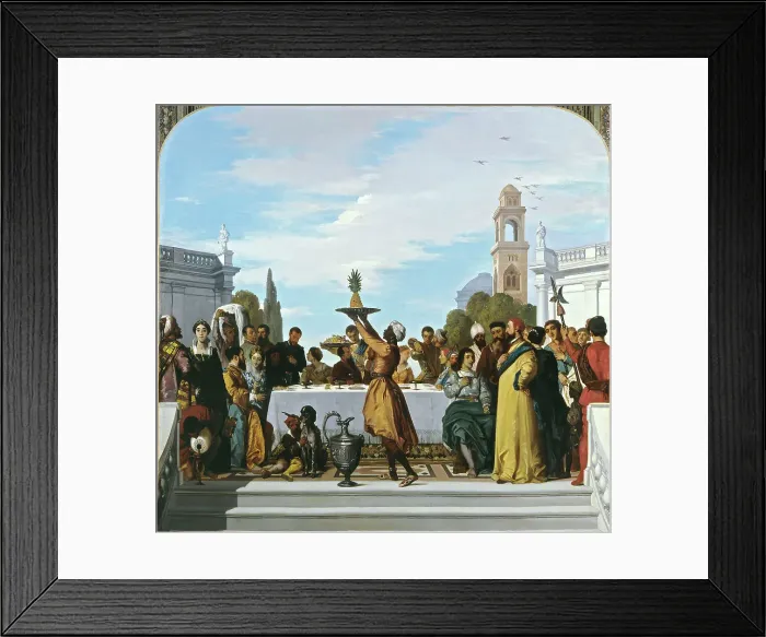Framed Print : Venetian-style feast (central part), between 1846 and 1851. Creator: Louis Candide Boulanger Framed Print : Venetian-style feast (central part), between 1846 and 1851. Creator: Louis Candide Boulanger