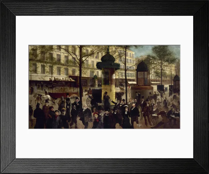 Framed Print : Esquisse pour un panorama du boulevard Montmartre animé des personnalités parisiennes... c1880. Creator: Andre Gill Framed Print : Esquisse pour un panorama du boulevard Montmartre animé des personnalités parisiennes... c1880. Creator: Andre Gill