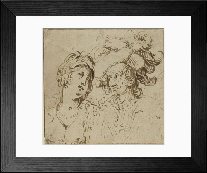 Framed Print : Cavalier with a Harlot, 17th century. Creator: Unknown Framed Print : Cavalier with a Harlot, 17th century. Creator: Unknown