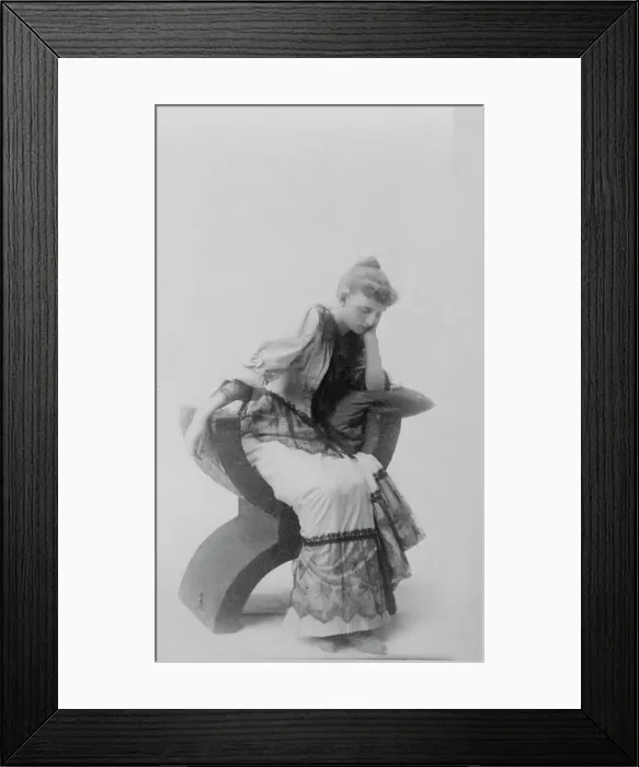 Framed Print : Frances Benjamin Johnston, full-length portrait, seated, facing left, looking... c1880 - 1890. Creator: Unknown Framed Print : Frances Benjamin Johnston, full-length portrait, seated, facing left, looking... c1880 - 1890. Creator: Unknown