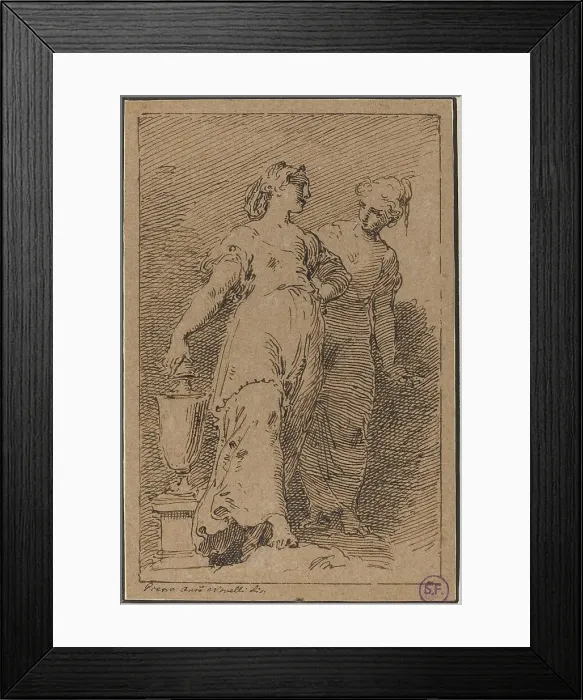 Framed Print : Two Young Women. Creator: Pietro Antonio Novelli Framed Print : Two Young Women. Creator: Pietro Antonio Novelli