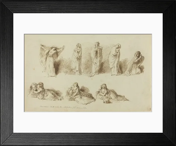 Framed Print : The Attitudes of Lady Hamilton. Creator: Pietro Antonio Novelli