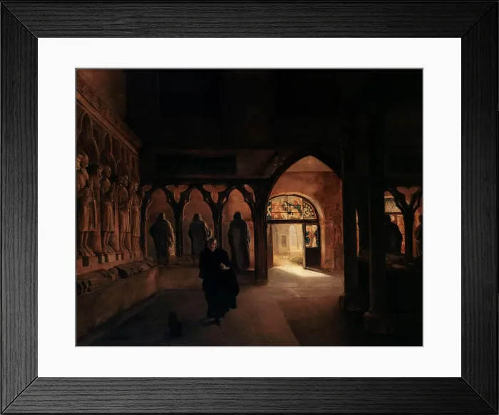 Framed Print : The 14th century sculptures room at the Museum of French Monuments, 1817. Creator: Charles-Marie Bouton Framed Print : The 14th century sculptures room at the Museum of French Monuments, 1817. Creator: Charles-Marie Bouton