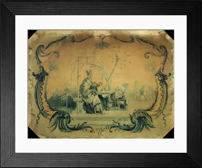 Framed Print : Chinoiserie in the style of Boucher for woodwork at the Hotel de Broglie, 1915. Creator: Felix Boutreux Framed Print : Chinoiserie in the style of Boucher for woodwork at the Hotel de Broglie, 1915. Creator: Felix Boutreux