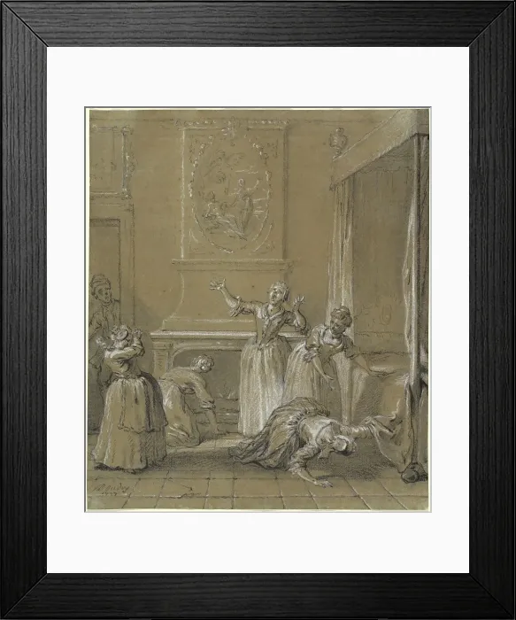 Framed Print : On trouve le corps mort de l'hote que l'on avait cache, 1727. Creator: Jean-Baptiste Oudry Framed Print : On trouve le corps mort de l'hote que l'on avait cache, 1727. Creator: Jean-Baptiste Oudry