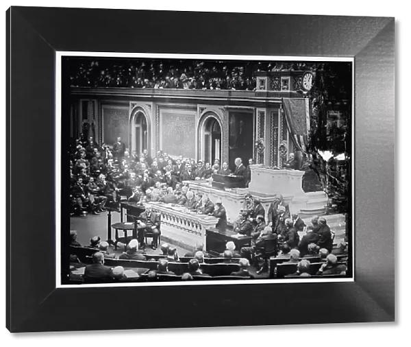 President Woodrow Wilson addressing Joint Session of Congress, between 1910 and 1920. Creator: Harris & Ewing. President Woodrow Wilson addressing Joint Session of Congress, between 1910 and 1920. Creator: Harris & Ewing