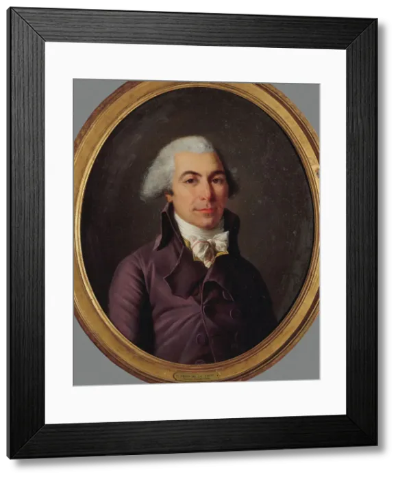 Framed Print : Portrait of an unknown person, from the revolutionary era, 1793. Creator: Louis Brion de la Tour