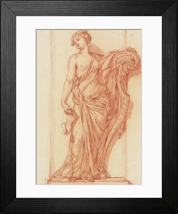 Framed Print : The Muse Terpsichore, c. 1768. Creator: Augustin Pajou Framed Print : The Muse Terpsichore, c. 1768. Creator: Augustin Pajou