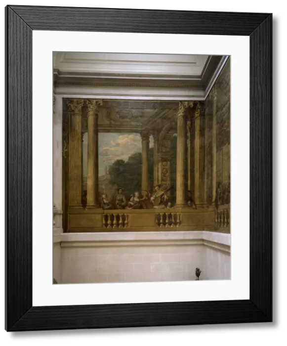 Framed Print : Figures in an architectural setting, 1748. Creator: Paolo Antonio Brunetti Framed Print : Figures in an architectural setting, 1748. Creator: Paolo Antonio Brunetti