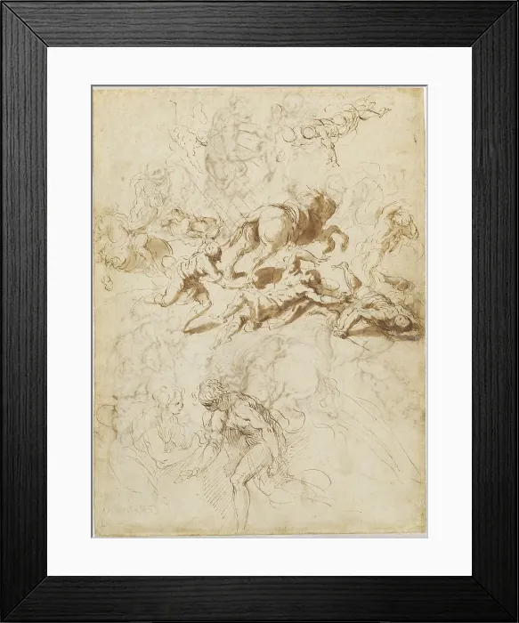 Framed Print : The Conversion of Saint Paul; Adam and Eve, 1590 / 1595. Creator: Jacopo Palma Framed Print : The Conversion of Saint Paul; Adam and Eve, 1590 / 1595. Creator: Jacopo Palma