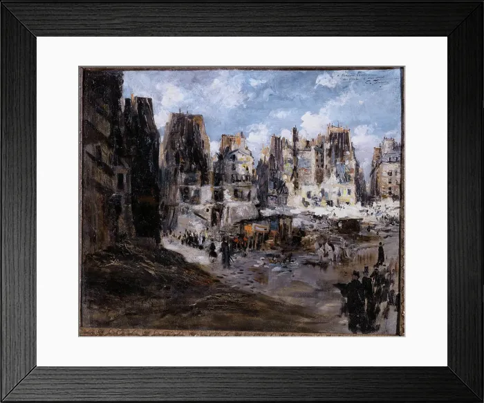 Framed Print : Opening of avenue de l'Opera, c1878. Creator: Felix Hilaire Buhot Framed Print : Opening of avenue de l'Opera, c1878. Creator: Felix Hilaire Buhot