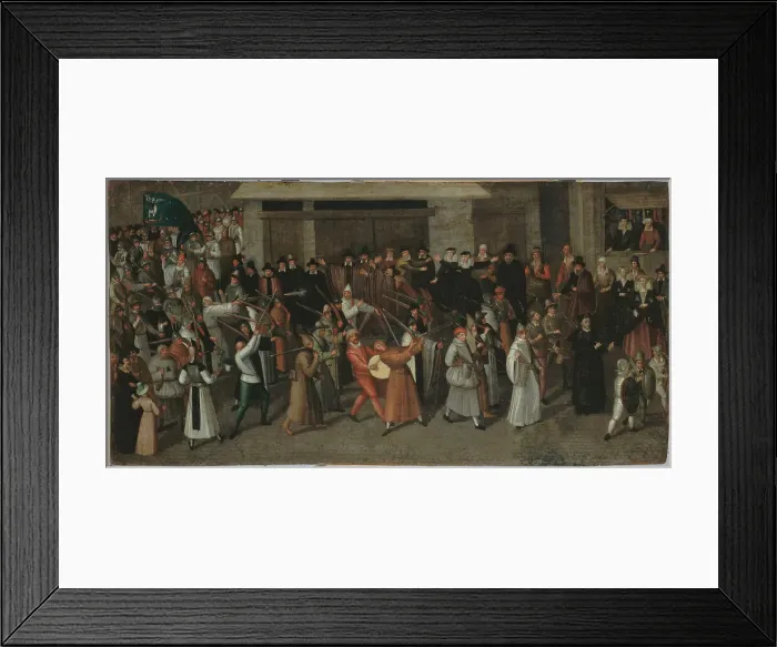 Framed Print : Procession of the League on Ile de la Cite, just outside Notre-Dame, c1590. Creator: Francois Bunel Framed Print : Procession of the League on Ile de la Cite, just outside Notre-Dame, c1590. Creator: Francois Bunel