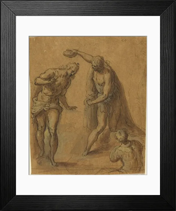 Framed Print : Sketch for a Baptism of Christ. Creator: Jacopo Palma Framed Print : Sketch for a Baptism of Christ. Creator: Jacopo Palma