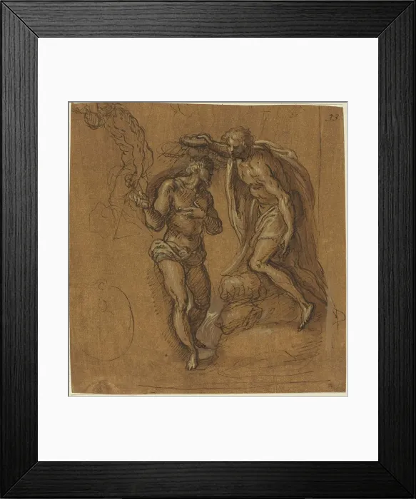 Framed Print : Sketch for a Baptism of Christ. Creator: Jacopo Palma Framed Print : Sketch for a Baptism of Christ. Creator: Jacopo Palma