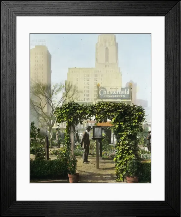Framed Print : Demonstration garden, Bryant Park, 42nd Street and Fifth Avenue, New York, New York, 1918. Creator: Frances Benjamin Johnston Framed Print : Demonstration garden, Bryant Park, 42nd Street and Fifth Avenue, New York, New York, 1918. Creator: Frances Benjamin Johnston