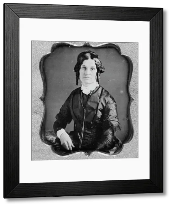 Framed Print : Joannette Clark Benjamin, three-quarter length portrait of a woman, facing front, seated, c1840-1860 Creator: Unknown Framed Print : Joannette Clark Benjamin, three-quarter length portrait of a woman, facing front, seated, c1840-1860 Creator: Unknown