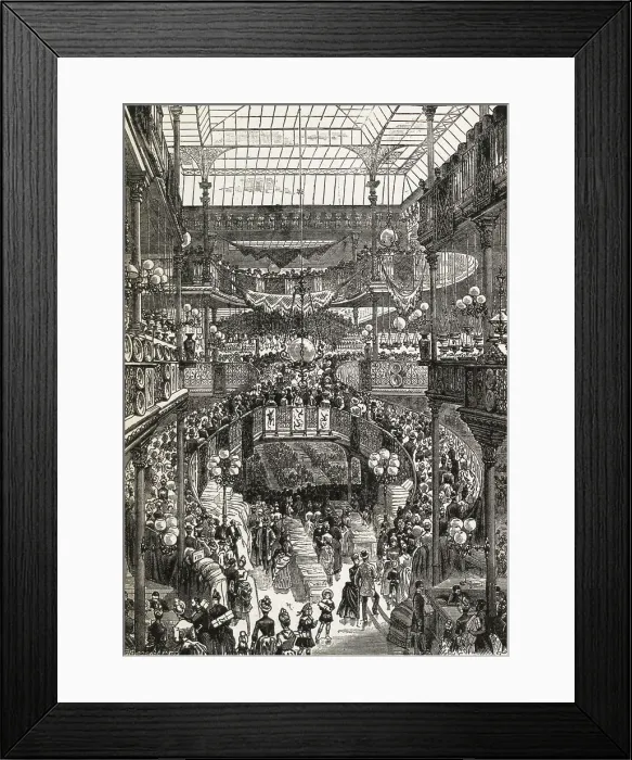 Framed Print : Le Bon Marché: Grand Central Staircase, 1892. Creator: Anonymous Framed Print : Le Bon Marché: Grand Central Staircase, 1892. Creator: Anonymous