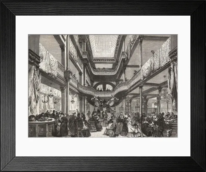 Framed Print : Le Bon Marché: inside view, 1872. Creator: Clerget, Hubert (1818-1899) Framed Print : Le Bon Marché: inside view, 1872. Creator: Clerget, Hubert (1818-1899)