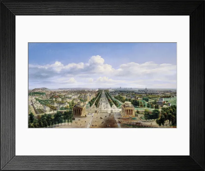 Framed Print : View of Paris, taken from the Arc de Triomphe de l'Étoile, 1843. Creator: Auguste Cadolle Framed Print : View of Paris, taken from the Arc de Triomphe de l'Étoile, 1843. Creator: Auguste Cadolle