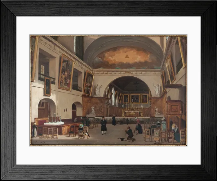 Framed Print : Interior of Saint-Jean-Saint-Francois church, 1829. Creator: Giuseppe Canella Framed Print : Interior of Saint-Jean-Saint-Francois church, 1829. Creator: Giuseppe Canella