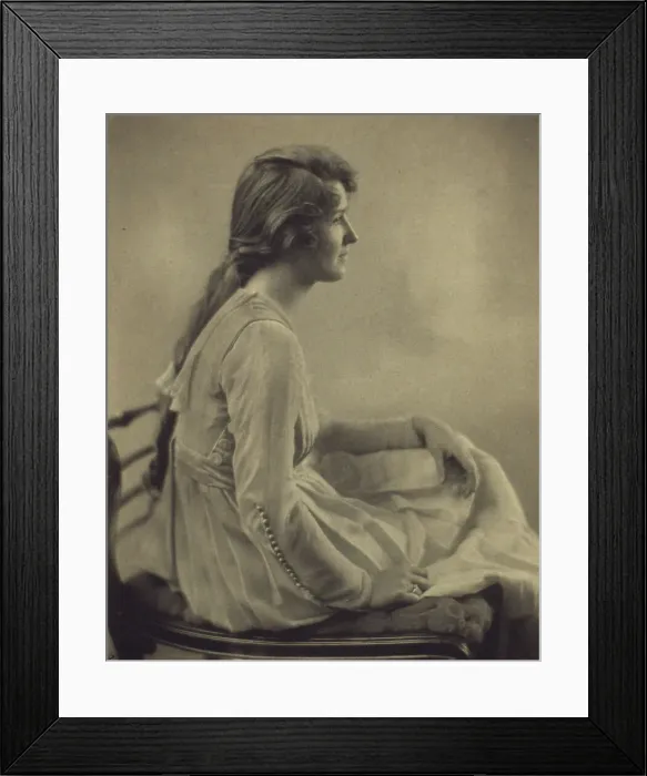 Framed Print : Young woman seated, looking right, 1918. Creator: Unknown Framed Print : Young woman seated, looking right, 1918. Creator: Unknown