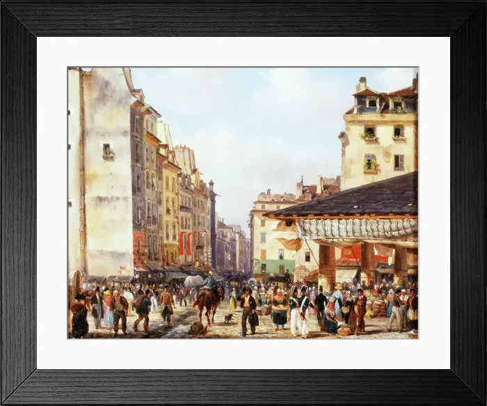 Framed Print : Les Halles, c1828. Creator: Giuseppe Canella Framed Print : Les Halles, c1828. Creator: Giuseppe Canella