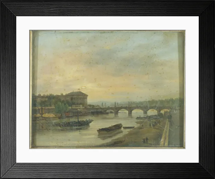 Framed Print : Palais Bourbon and the Pont Louis-XVI (Pont de la Concorde), 1826. Creator: Giuseppe Canella Framed Print : Palais Bourbon and the Pont Louis-XVI (Pont de la Concorde), 1826. Creator: Giuseppe Canella