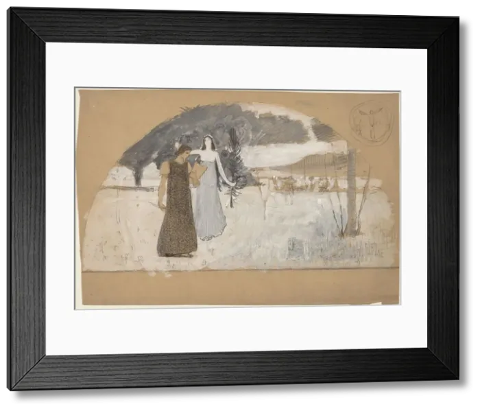 Framed Print : Studies for Lunettes, 1890 / 1897. Creator: Charles Sprague Pearce Framed Print : Studies for Lunettes, 1890 / 1897. Creator: Charles Sprague Pearce