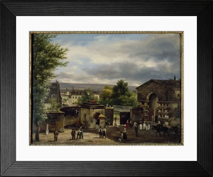Framed Print : The barrier of rue Royale-Montmartre, 1823. Creator: Giuseppe Canella Framed Print : The barrier of rue Royale-Montmartre, 1823. Creator: Giuseppe Canella