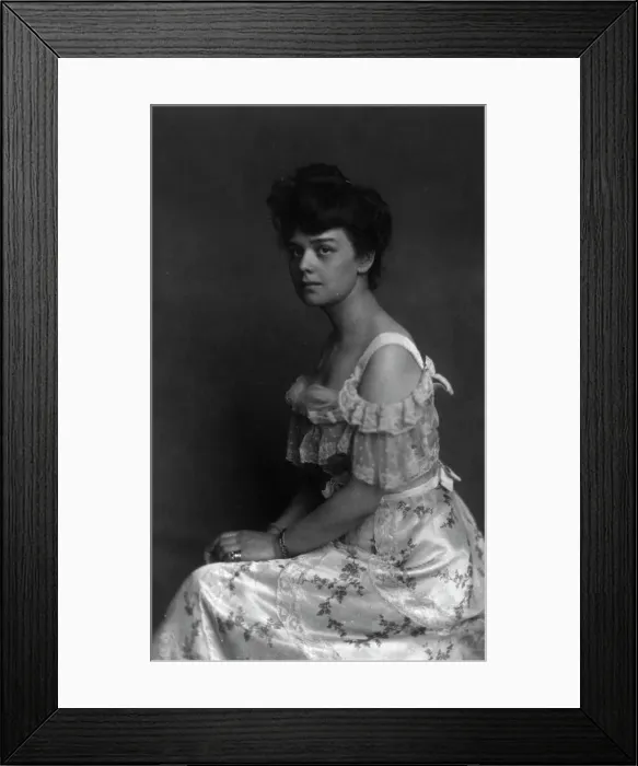 Framed Print : Helen Hay, three-quarter length portrait, seated, facing left, n.d.. Creator: Frances Benjamin Johnston Framed Print : Helen Hay, three-quarter length portrait, seated, facing left, n.d.. Creator: Frances Benjamin Johnston
