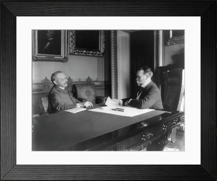 Framed Print : Jules Martin Cambron, 1845-1935, and John Milton Hay, 1838-1905, at exchange... c1899 May 4. Creator: Unknown Framed Print : Jules Martin Cambron, 1845-1935, and John Milton Hay, 1838-1905, at exchange... c1899 May 4. Creator: Unknown